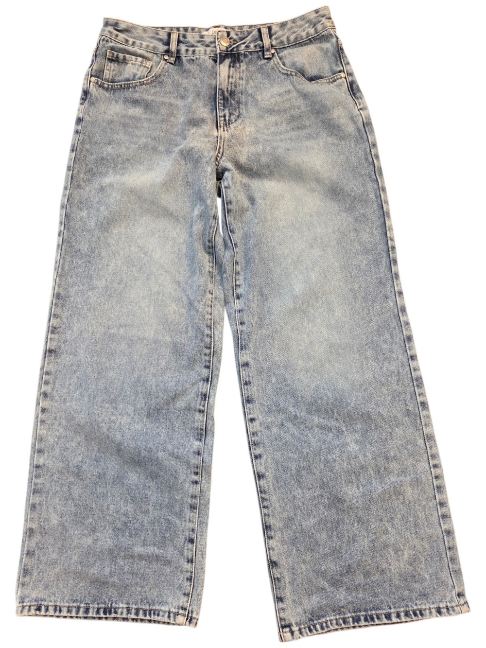 RISE Supply Co High-Rise Wide-Leg Jeans Light Wash Blue Retro - Juniors Size 11
